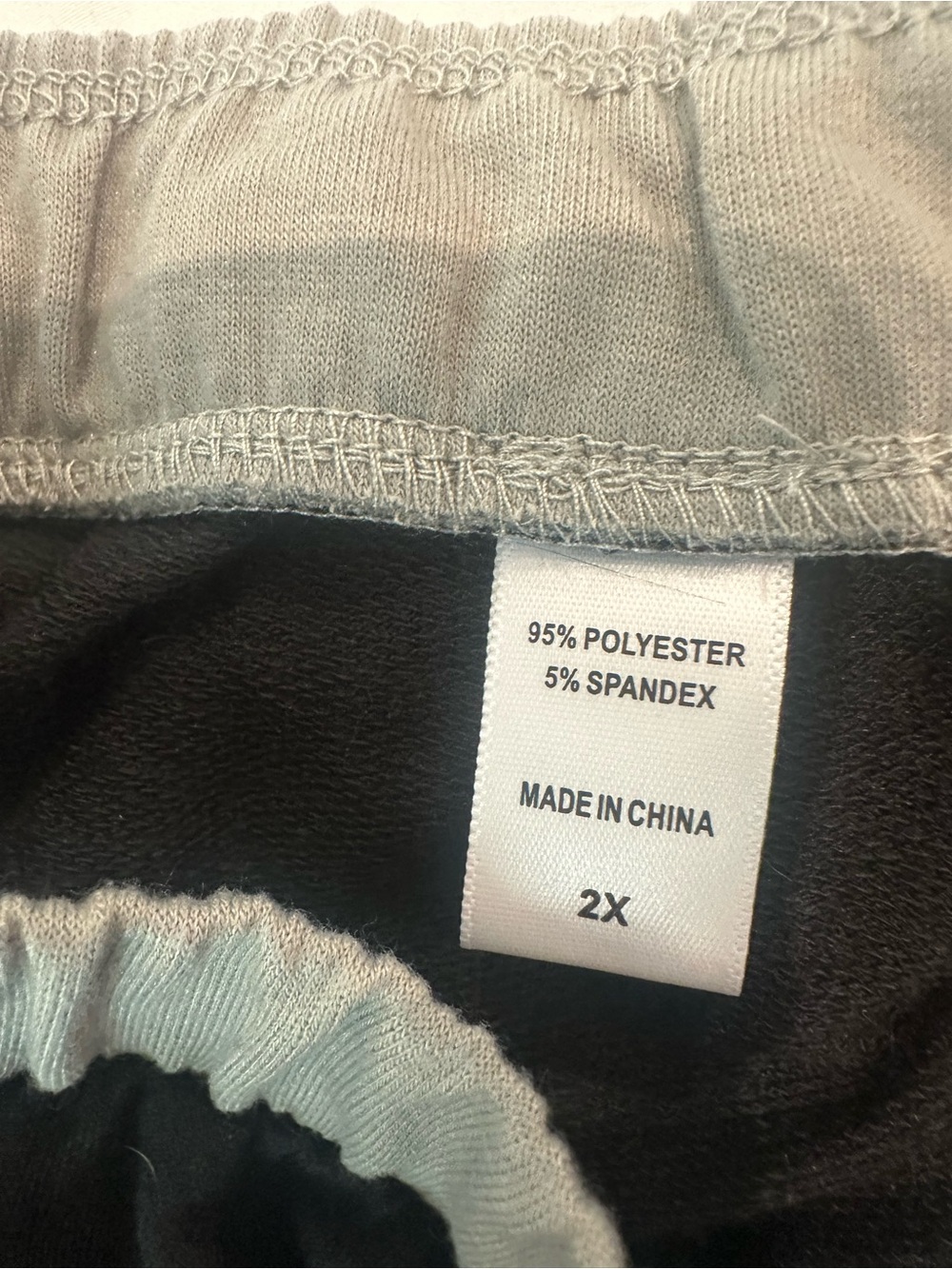 Black Lounge Pants with Gray Elastic Waistband - Picture 2 of 5